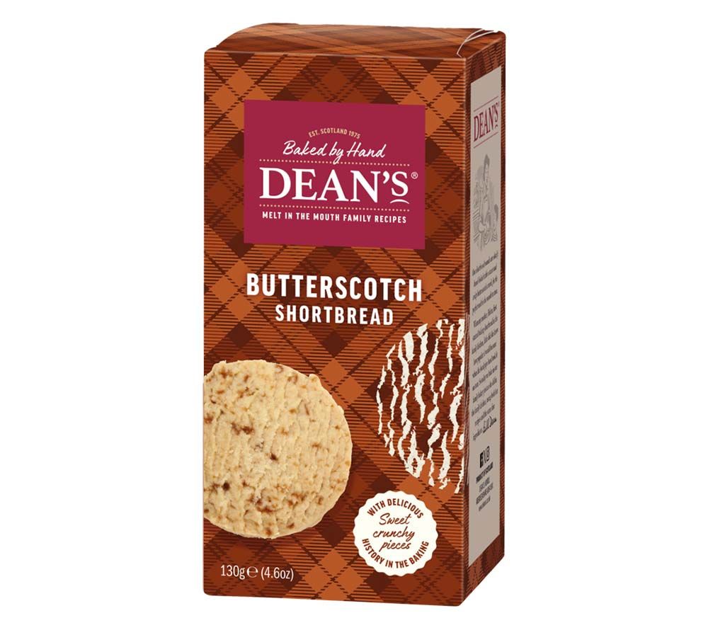 Butterscotch Shortbread Rounds von Dean's kaufen | süß-karamellige Butterscotch-Stückchen in Mürbeteig-Keksen | das perfekte Geschenk