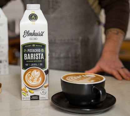 Barista Pistachio von Elmhurst kaufen | pflanzliche Baristamilch | Vegan & Laktosefrei | 3g Protein pro Portion | Europaweiter Versand | Jetzt bestellen!