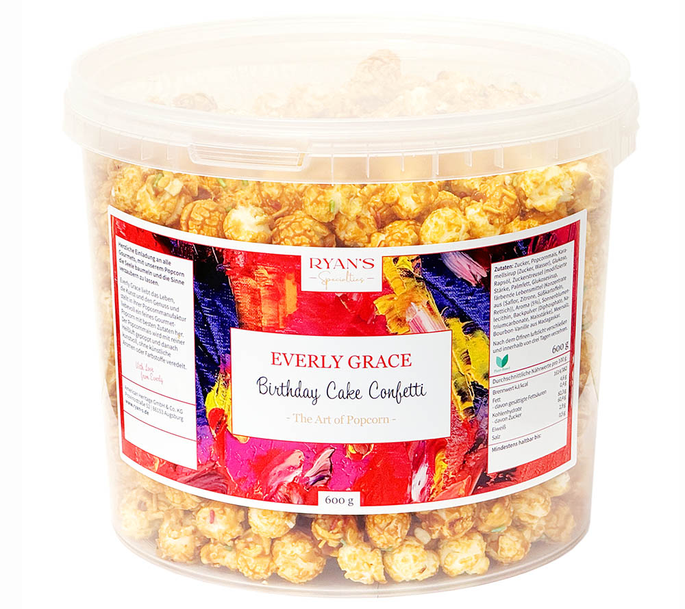 Everly Grace Popcorn Birthday Cake Confetti ✚ aus natürlichen Zutaten ✚ ohne künstliche Aromen ✚ Große Auswahl ✚ Made in Augsburg