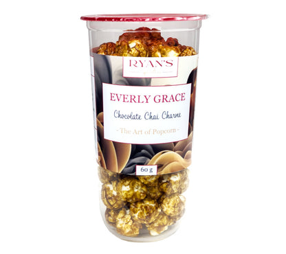 Everly Grace Popcorn Chocolate Chai Charme kaufen | Mit Mandeln, Vanille, Rosenblüten | Gourmet-Popcorn | Perfekter Snack