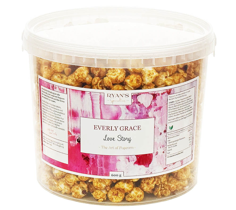 Everly Grace Popcorn Love Story kaufen | Verführerische Mischung aus Mandeln, Vanille und Rosenblättern | Ideal für Valentinstag und Hochzeiten