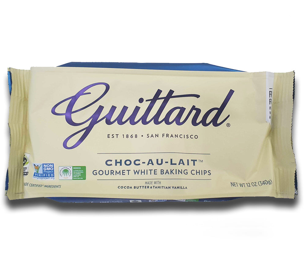 Chocolate Chips Choc-Au-Lait von Guittard kaufen | cremig-weiße Schokolade mit Vanille-Note | Ideal für Cookies, Muffins, Kuchen oder zum Naschen 