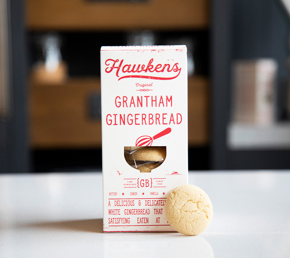 Grantham Gingerbread Cookies von Hawkens Gingerbread kaufen | köstliche-zarte, weiße Ingwerkekse ohne Sirup | Ideal zu Kaffee oder Tee