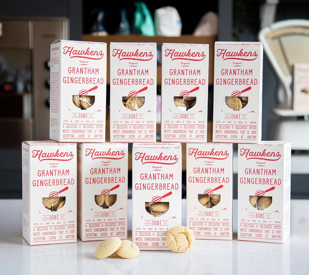 Grantham Gingerbread Cookies von Hawkens Gingerbread kaufen | köstliche-zarte, weiße Ingwerkekse ohne Sirup | Ideal zu Kaffee oder Tee