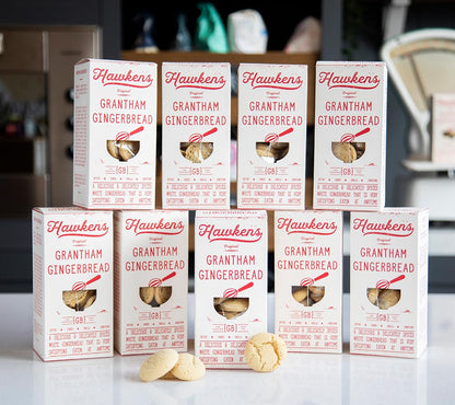 Grantham Gingerbread Cookies von Hawkens Gingerbread kaufen | köstliche-zarte, weiße Ingwerkekse ohne Sirup | Ideal zu Kaffee oder Tee