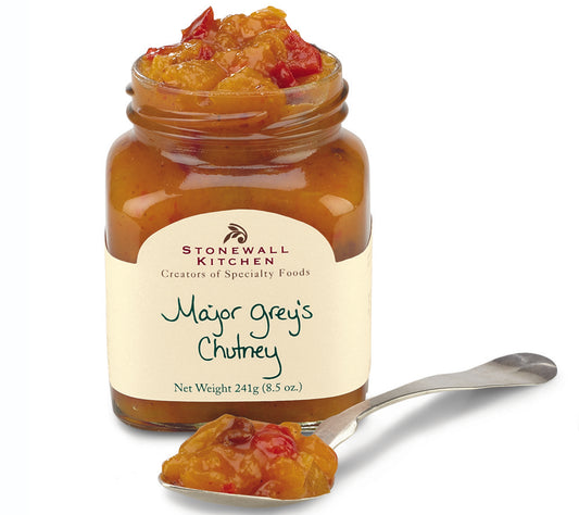 Major Grey's Chutney von Stonewall Kitchen kaufen | pikant-fruchtig aus Mango, Paprika, Äpfel, Rosinen | Ideal zu Fleisch, Käse, als Dip | Europaweiter Versand