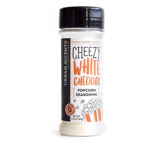 Popcorngewürz Cheezy White Cheddar von Urban Accents kaufen | intensiver Geschmack von Käse  | Ideal für Filmeabende mit Popcorn | Europaweite Lieferung