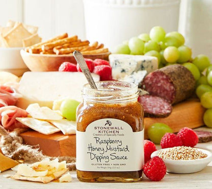 Raspberry Honey Mustard Dipping Sauce von Stonewall Kitchen kaufen | süß-fruchtig-herzhafte Sauce mit Himbeeren | Idealer Dip, passend zu Käse. 