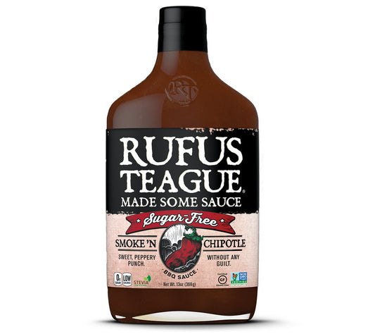 Smoke 'N Chipotle BBQ Sauce von Rufus Teague (ohne Zucker) kaufen | Zuckerfreie, rauchig-scharfe Chipotle Barbecuesauce | Ideal für Grillgerichte