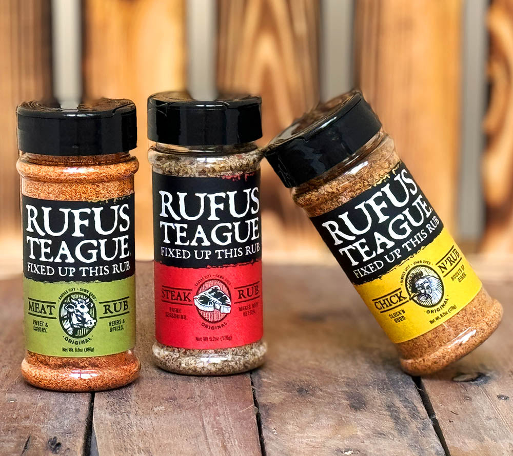 BBQ-Gewürzset mit 3 Sorten von Rufus Teague kaufen | Set aus drei Sorten für alle Arten von Fleisch | Ideal für den perfekten Grillabend