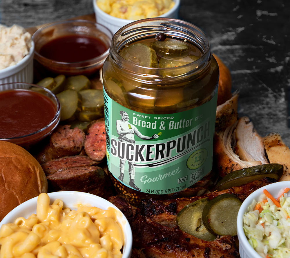 Pickles - Bread & Butter Chips Snack Pack von SuckerPunch kaufen | Gurken Chips im Glas | Ideal für Burger, zum Snacken | EU-weiter Versand