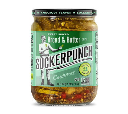 Pickles - Bread & Butter Chips Snack Pack von SuckerPunch kaufen | Gurken Chips im Glas | Ideal für Burger, zum Snacken | EU-weiter Versand