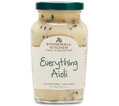 Everything Aioli von Stonewall Kitchen kaufen | Cremiges Aioli mit Sesam, Zwiebeln, Knoblauch und Meersalz | Perfekt für Sandwiches oder Wraps
