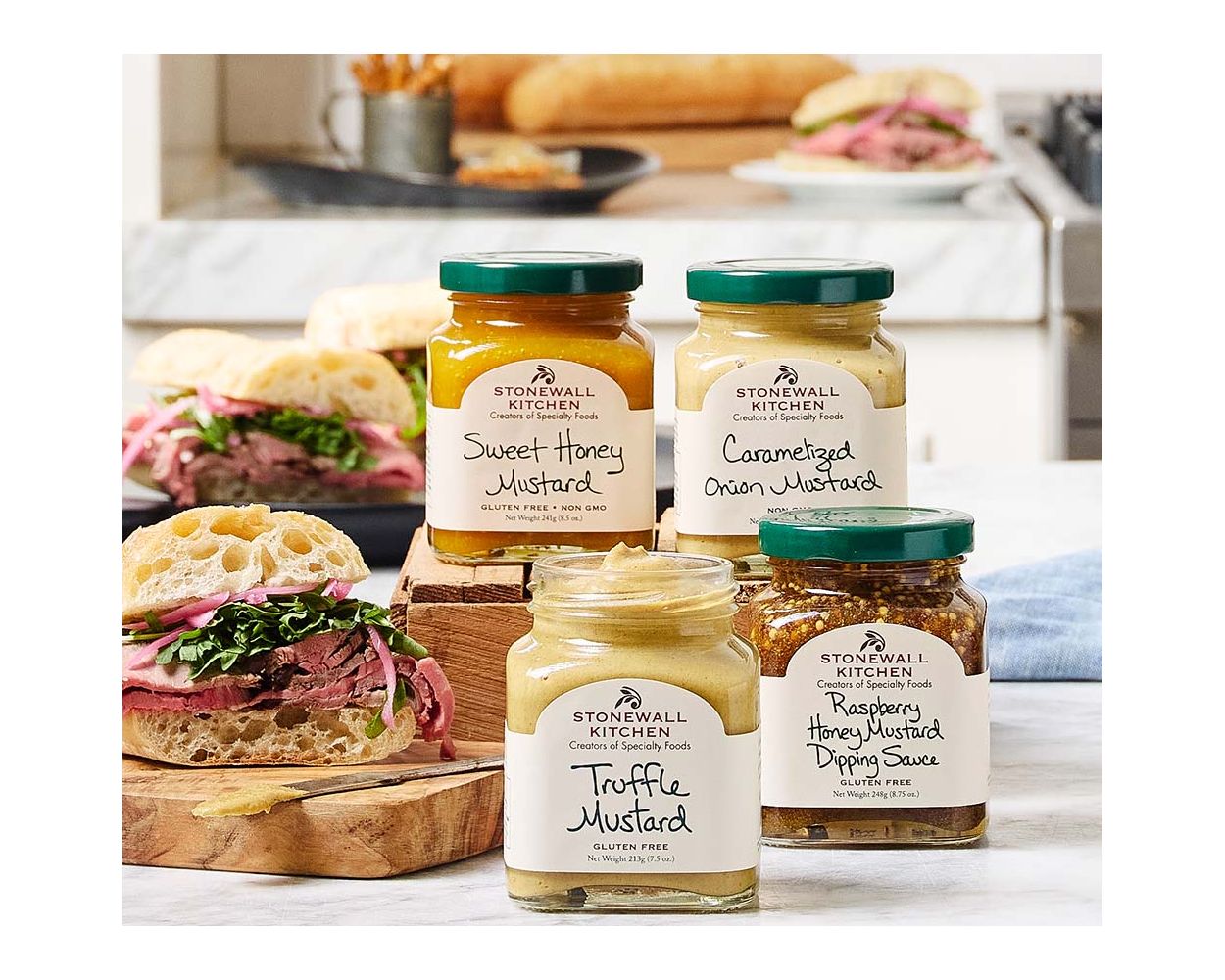 Feinster Senf von Stonewall Kitchen kaufen | würzige Senf-Kreationen | Ideal zu Sandwiches, Burger, Hotdogs 