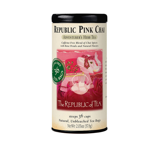 Pink Chai Herbal Tea von The Republic of Tea kaufen | einzigarte Mischung aus Chai-Gewürzen und fruchtig-floralem Geschmack 