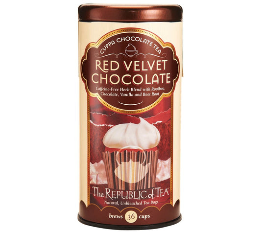 Red Velvet Tea von the Republic of Tea | Koffeinfreier Rooibostee mit natürlichem Schokoladenaroma & Vanille | Europaweiter Versand | Jetzt probieren!