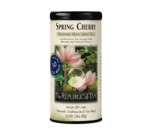 Spring Cherry Green Tea von The Republic of Tea kaufen | Kirschgeschmack vereint mit erdigem Grüntee | Ideal für einen belebenden Frühlingsmoment