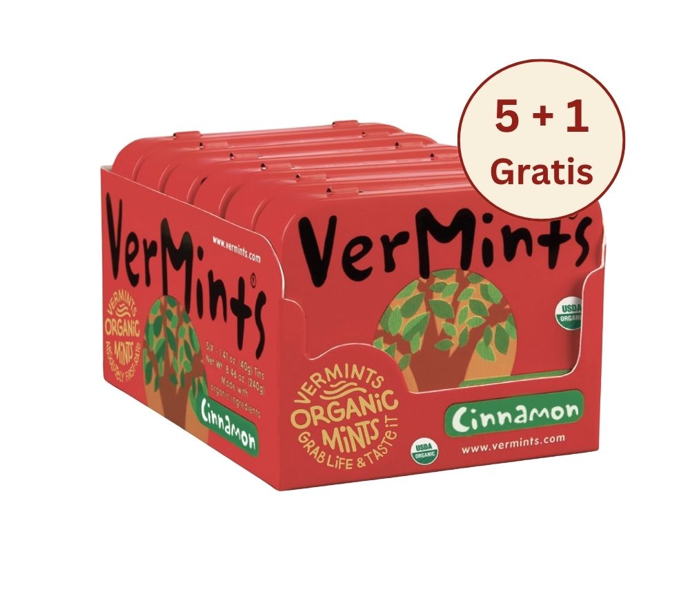 Cinnamon Mints von VerMints in Bio-Qualität  kaufen | Bio-Minzpastillen in der Geschmacksrichtung Zimt | Perfekte Balance zwischen süß und würzig