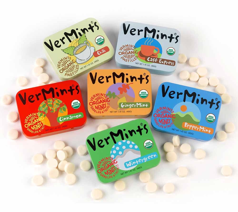 Ginger Mint von VerMints in Bio-Qualität kaufen | Bio-Minzdragees mit Ingwer | Der Ingwergeschmack verleiht einen außergewöhnlichen Kick